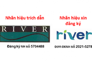 JPO: “RIVER, hình” và “river, hình” không tương tự gây nhầm lẫn